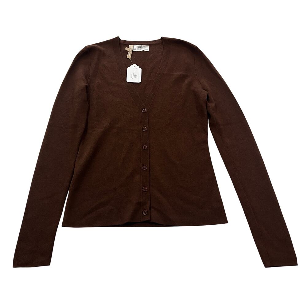 16-21(2) MICHAEL KORS Collection Women's Super Cashmere Cardigan Brown XS